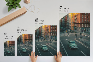 Retro city street wall art