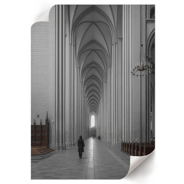 Decorative poster featuring a Gothic temple