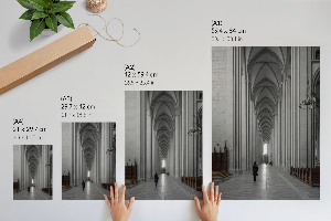 Decorative poster featuring a Gothic temple