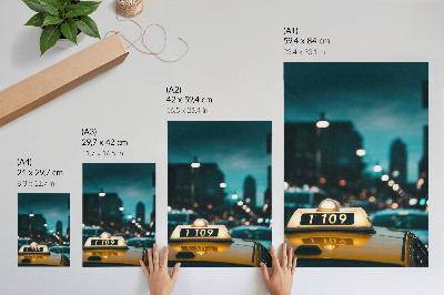 Wall print Taxi at night