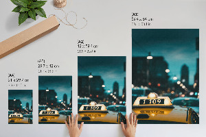 Wall print Taxi at night