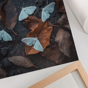 Art print showing white moths