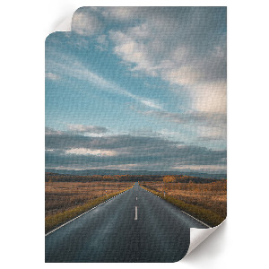 Wall art depicting a roadway landscape