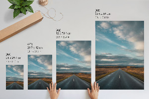 Wall art depicting a roadway landscape
