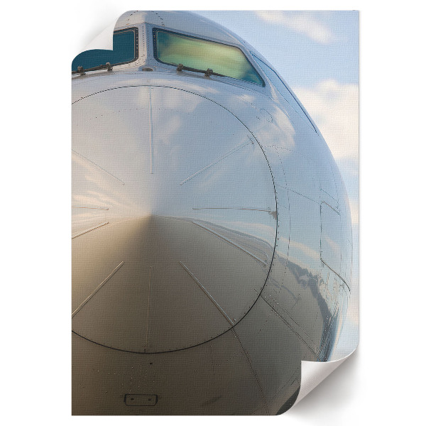Wall print depicting the nose of an airplane