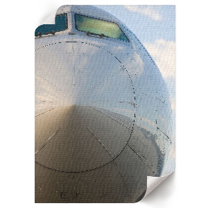 Wall print depicting the nose of an airplane
