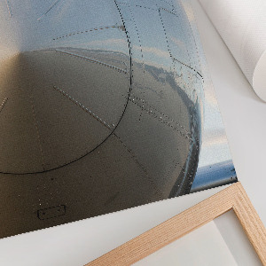 Wall print depicting the nose of an airplane