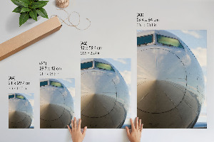 Wall print depicting the nose of an airplane