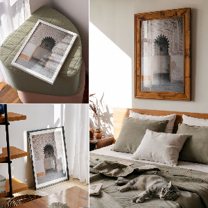 Art print with a decorative entrance motif