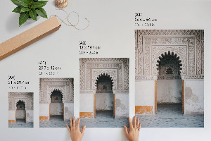 Art print with a decorative entrance motif