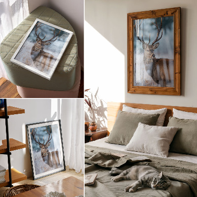 Art print Deer in winter