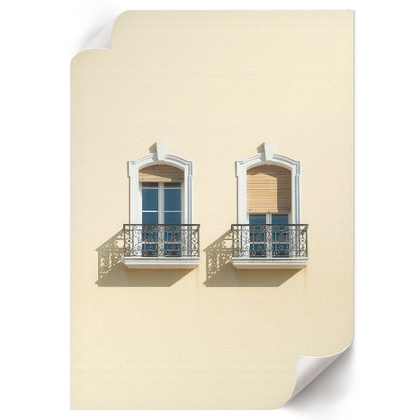 Wall art featuring facade windows