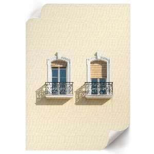 Wall art featuring facade windows