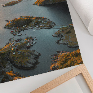 Decorative poster featuring a mountain panorama