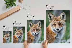 Wall print depicting a fox portrait