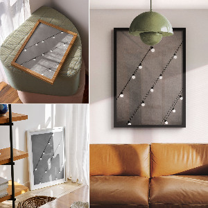 Art print featuring vintage lighting
