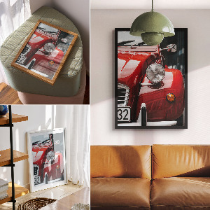 Decorative poster featuring a classic vehicle