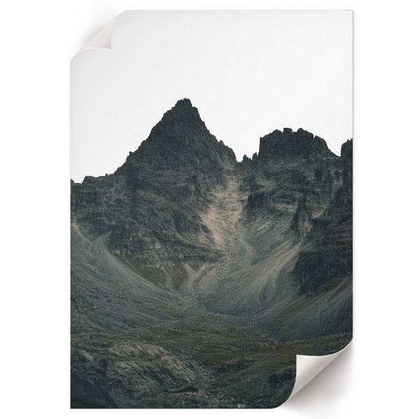 Wall art depicting mountainous ruggedness