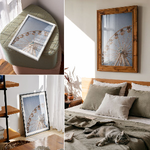 Decorative poster featuring a Ferris wheel