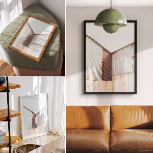 Art print in an industrial minimalist style