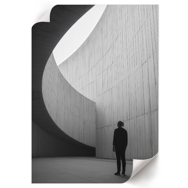 Decorative poster featuring minimalist architecture