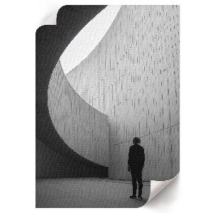 Decorative poster featuring minimalist architecture