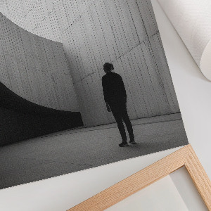 Decorative poster featuring minimalist architecture