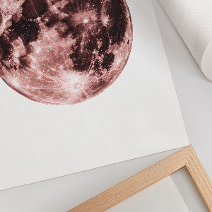 Wall art featuring a moon and space scene
