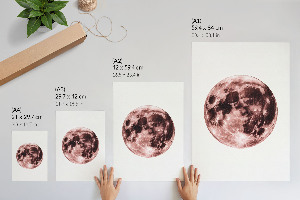 Wall art featuring a moon and space scene