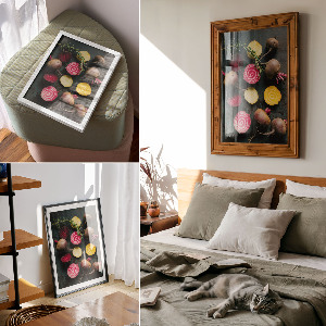 Art print featuring colorful vegetables