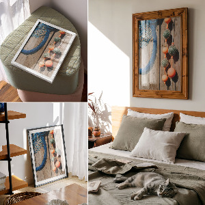 Decorative poster with seaside elements