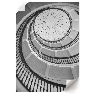 Poster showing a spiral staircase