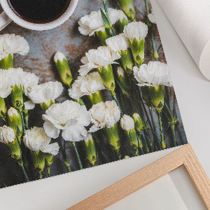 Wall art featuring coffee and flowers