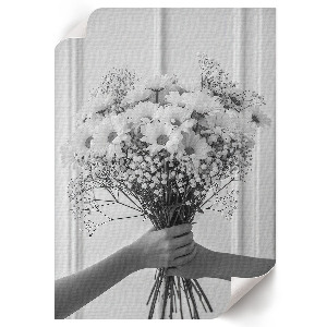 Wall print with white flowers