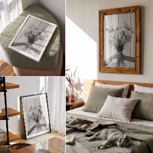 Wall print White flowers