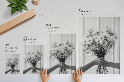 Wall print White flowers