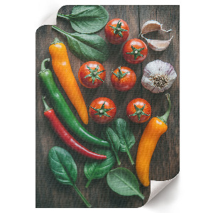 Art print featuring colorful vegetables