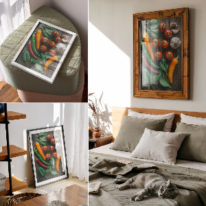 Art print featuring colorful vegetables
