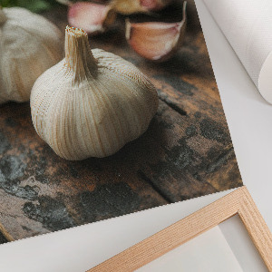 Decorative poster Garlic on a board