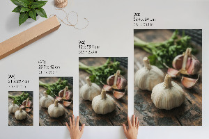 Decorative poster Garlic on a board