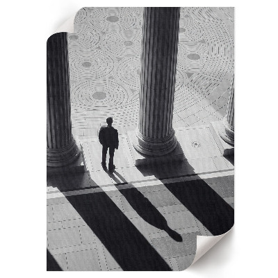Wall print Columns and a man