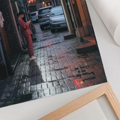 Decorative poster Asian street