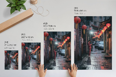 Decorative poster Asian street