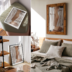 Decorative poster Woman in a shirt