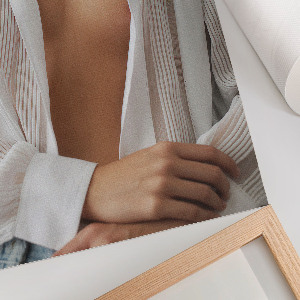 Decorative poster Woman in a shirt