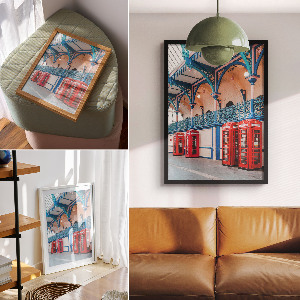 Decorative poster featuring retro architecture