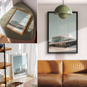 Wall print featuring modern architecture