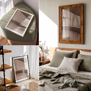 Art print Wooden panels