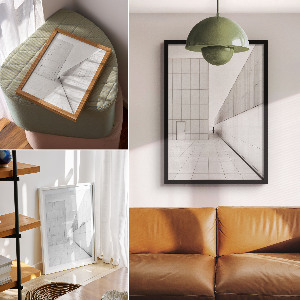 Decorative poster with a minimalist space design