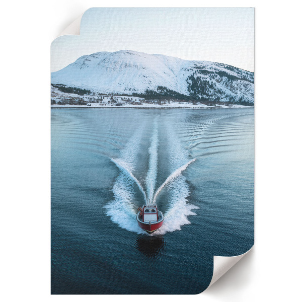 Poster A boat on the water